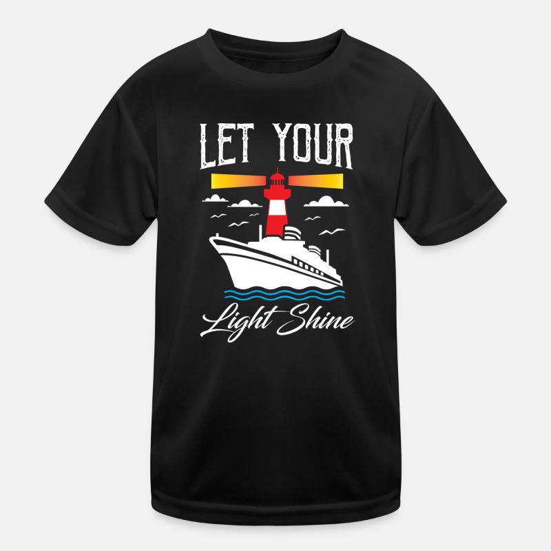 Let Your Light Shine Lighthouse Kinder Funktions-T-Shirt