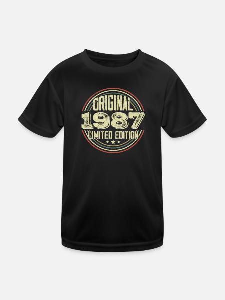 1987 Birthday Parties, A Legendary Vintage - Kids Functional T-Shirt - black - Front
