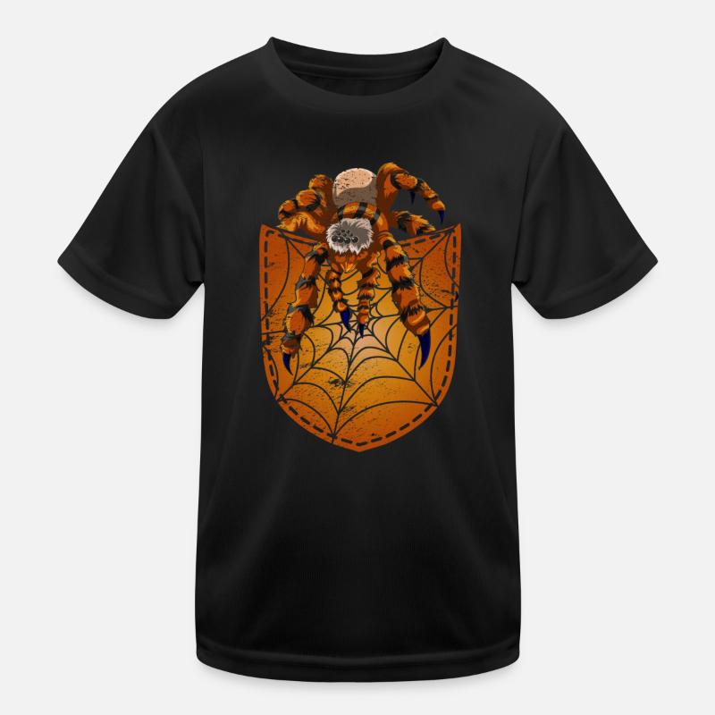Cobweb Tarantula Gift Chest Pocket Spider Kids Functional T-Shirt