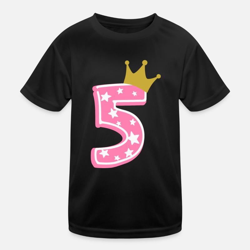 5 Krone 5. Geburtstag 5 Jahre Kinder Funktions-T-Shirt