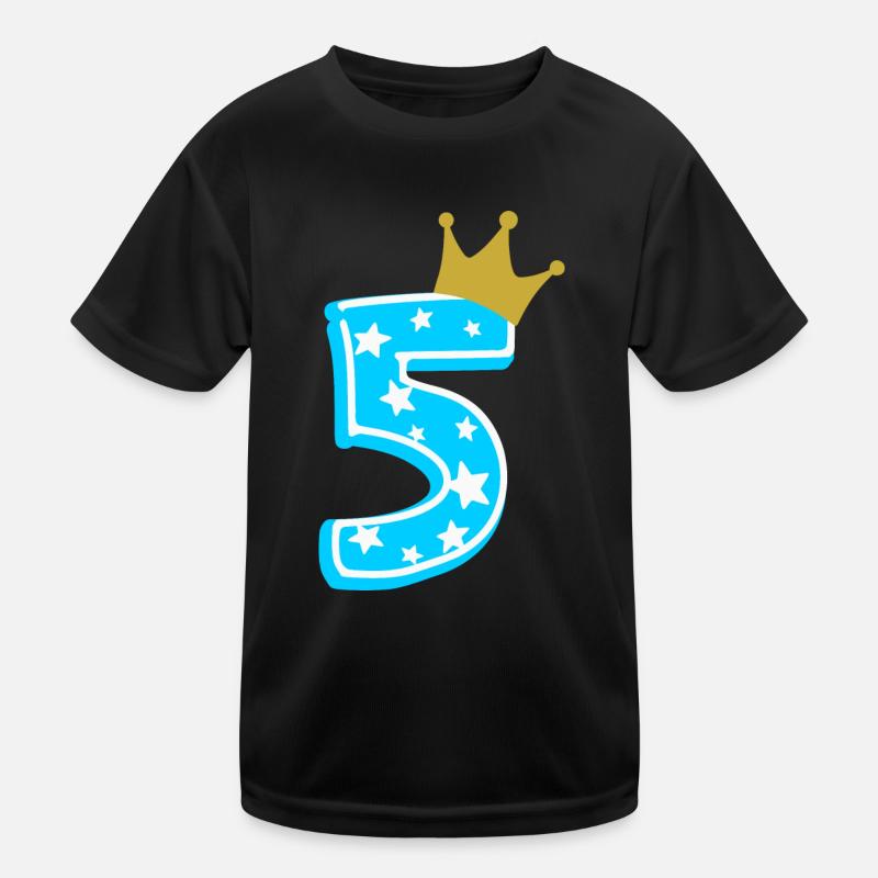 5 Krone 5. Geburtstag 5 Jahre Kinder Funktions-T-Shirt