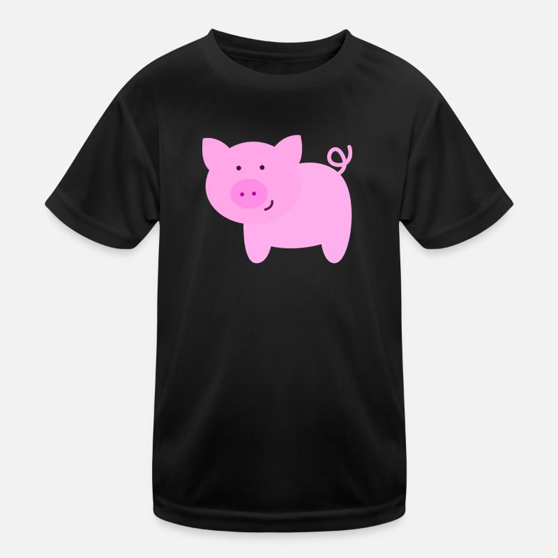 Rosa Schwein Kinder Funktions-T-Shirt