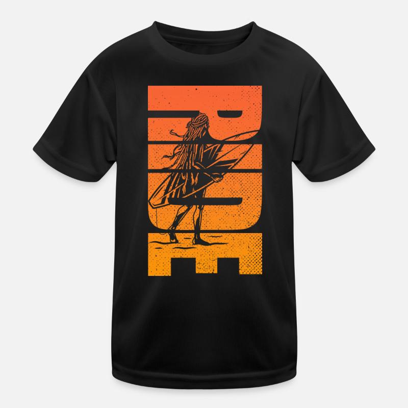 Frauen Surfen Retro Ride Sunset Surfer Kinder Funktions-T-Shirt