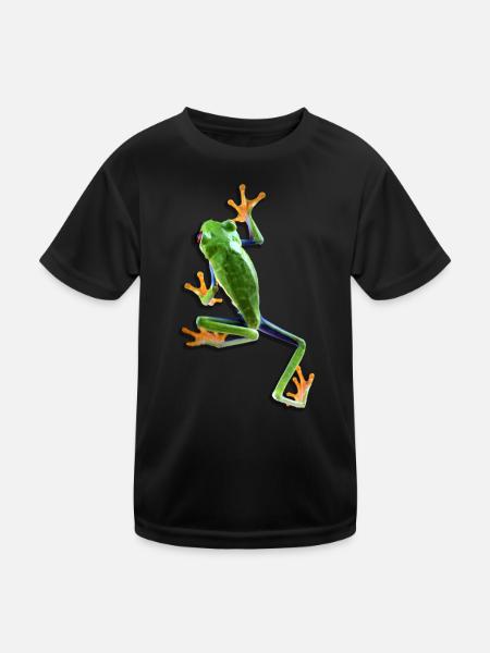 Red Eyed Tree Frog Frog Keeper Frog Fan - Kids Functional T-Shirt - black - Front