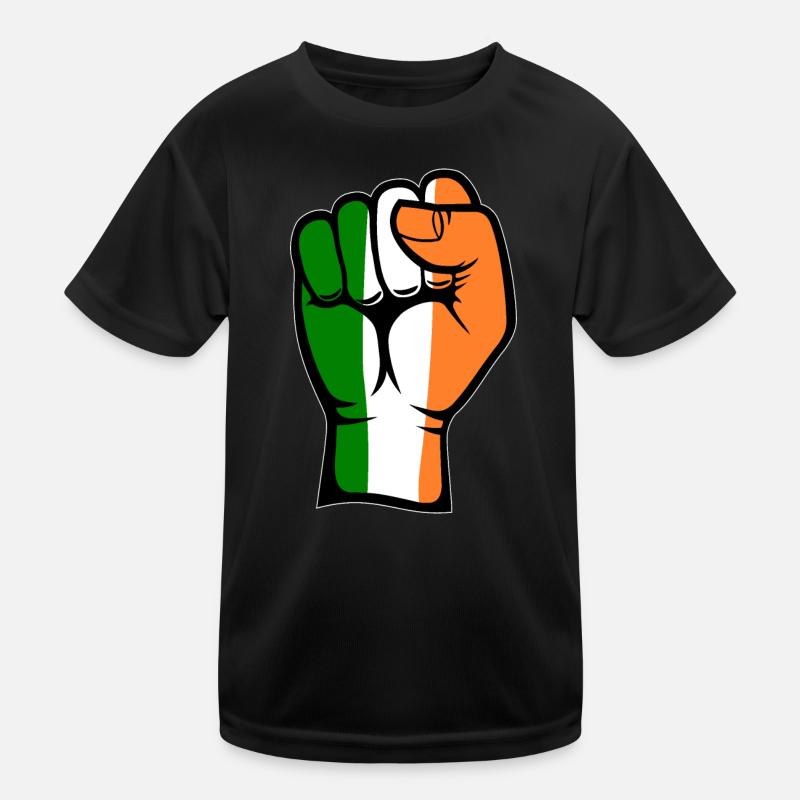 Irland Flagge Faust Hand Symbol Kinder Funktions-T-Shirt