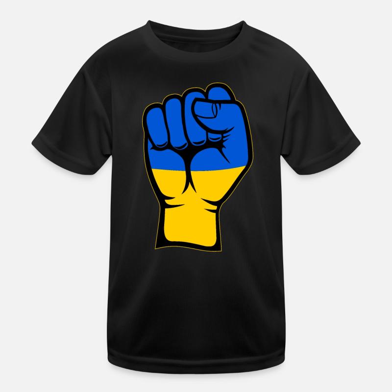 Drapeau de l’Ukraine Symbole de la main du poing T-shirt sport Enfant