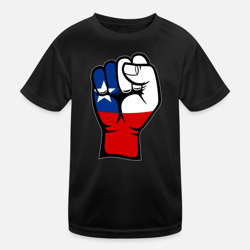 Chile Flagge Faust Hand Symbol Kinder Funktions-T-Shirt