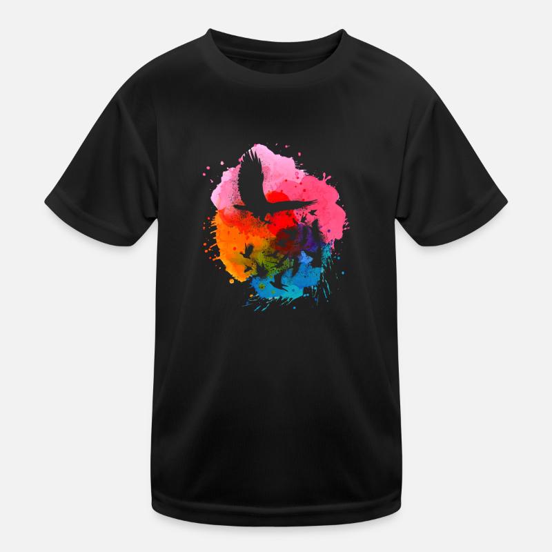 adler,taube,vögel,vogelschwarm,bunt,graffiti, Kinder Funktions-T-Shirt