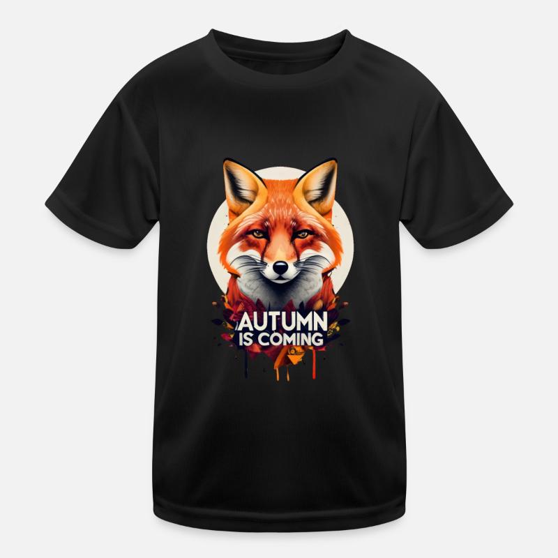 Fuchs Autumn is coming Herbst Kinder Funktions-T-Shirt
