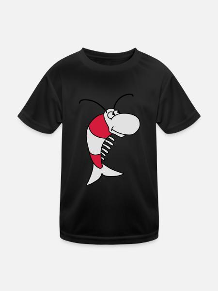 Shrimp - Kinder Funktions-T-Shirt - Schwarz - Vorne