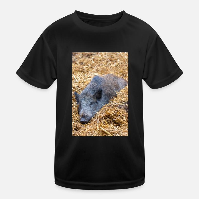Wild boar (in German wild boar) Sus scrofa Kids Functional T-Shirt