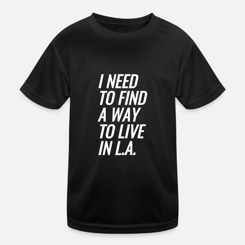 La. - Kinder Funktions-T-Shirt - Schwarz