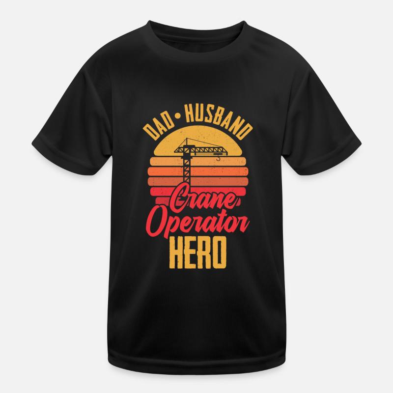 Crane Construction Crane Crane Operator Crane Operator - Kids Functional T-Shirt - black