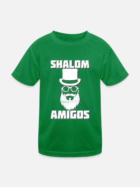 Shalom Amigos Drôle d’idée cadeau de rabbin juif - T-shirt sport Enfant - vert - Devant