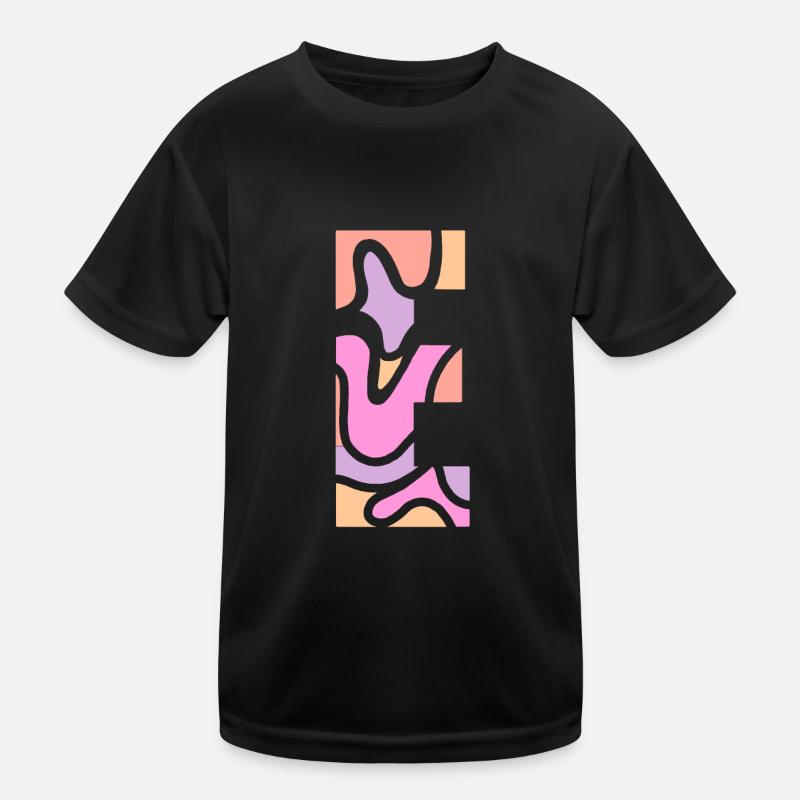 letter E - Kinder Funktions-T-Shirt - Schwarz
