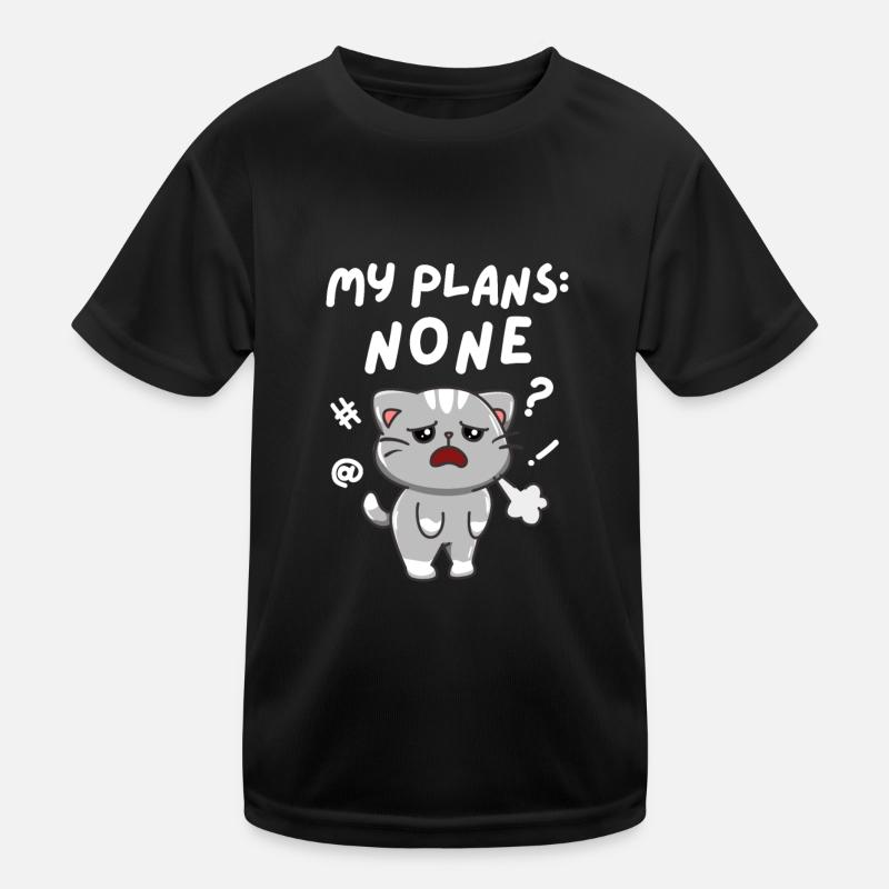 No Weekend Plans. My Plans None. Black. Kids Functional T-Shirt