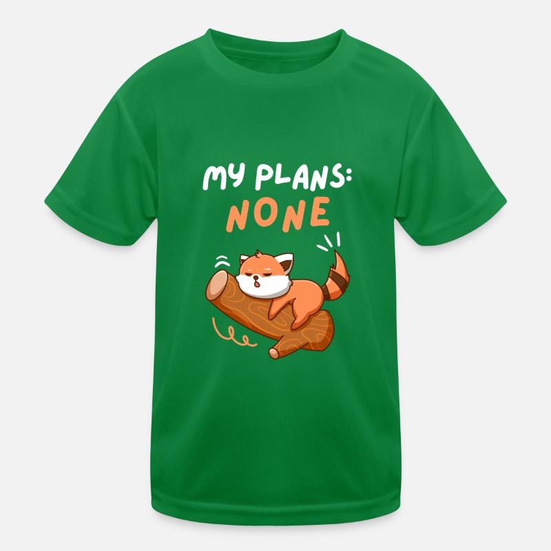 My Plans None. No Weekend Plans. Cute Red Panda. Kids Functional T-Shirt