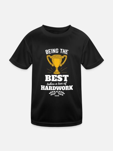 Hard Work Cup Winner Success - Kids Functional T-Shirt - black - Front