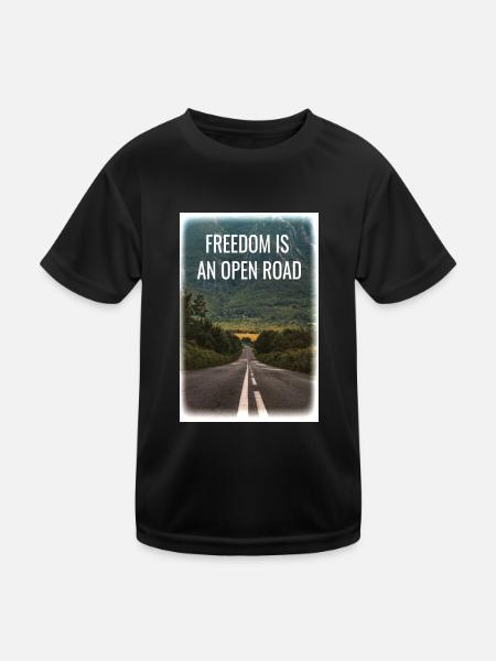Freedom - Kinder Funktions-T-Shirt - Schwarz - Vorne