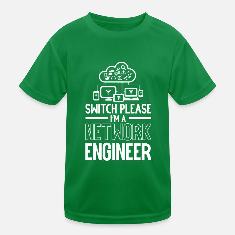 Switch Please I'm A Network Engineer IT Tech Kids Functional T-Shirt