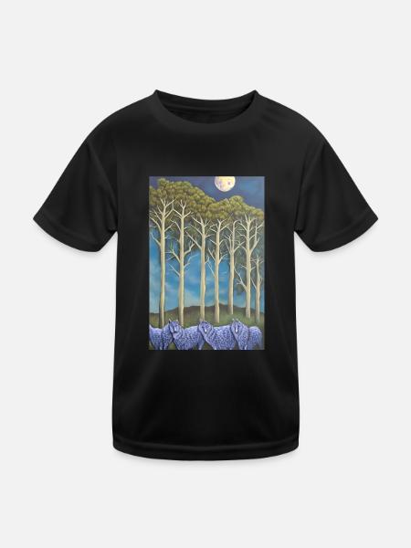 Wolves on the avenue - Kids Functional T-Shirt - black - Front