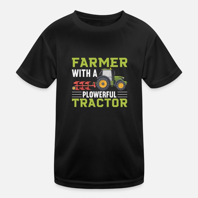 Bauer mit einem schicken Traktor Kinder Funktions-T-Shirt