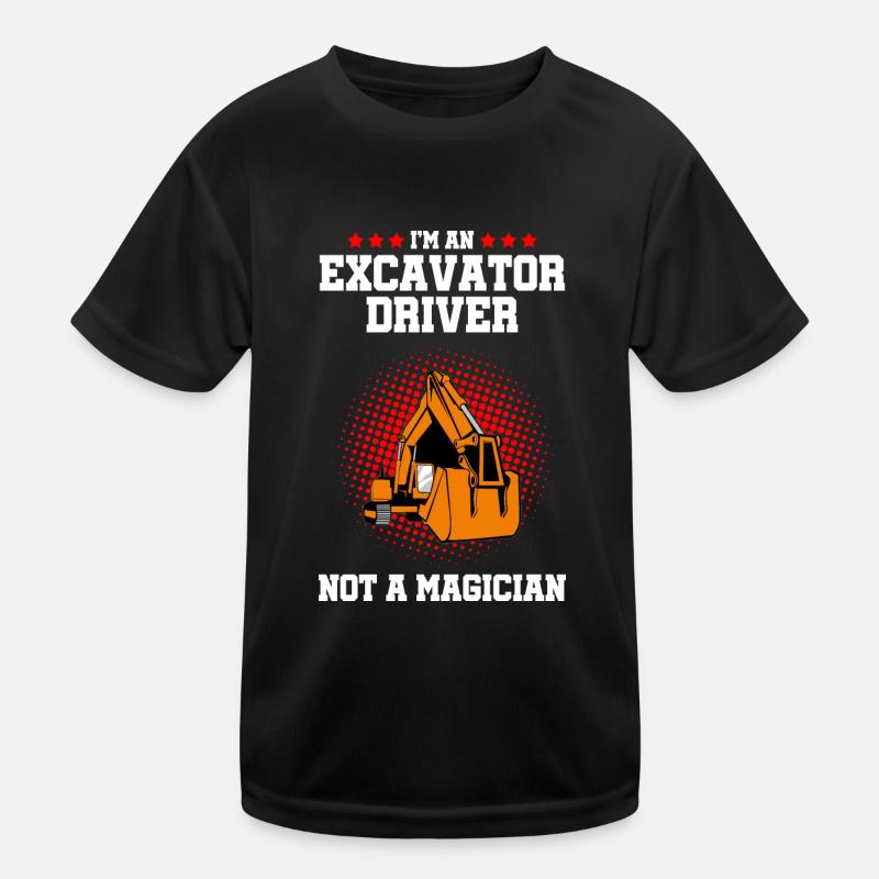 Heavy Equipment Operator and Excavator Operator Design Kids Functional T-Shirt
