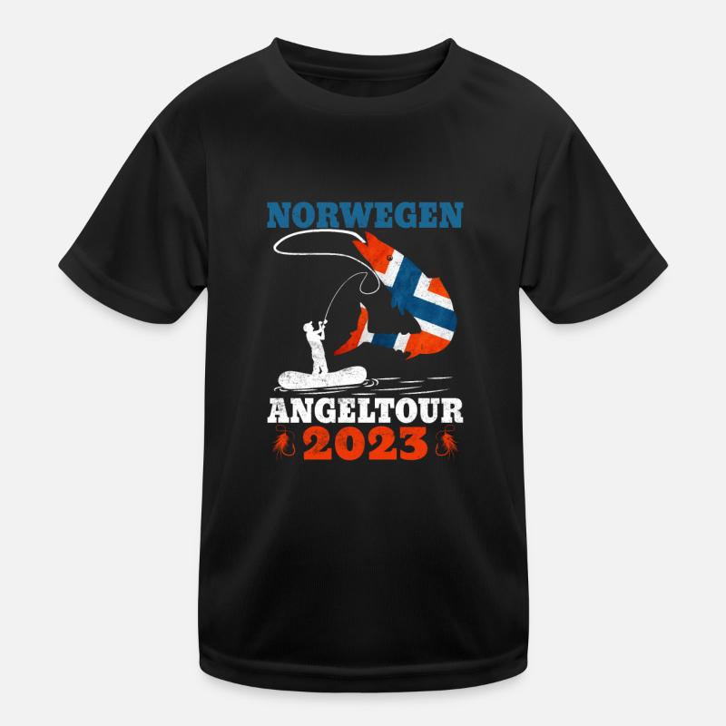 Norwegen Angeltour 2023 Heilbutt Kinder Funktions-T-Shirt