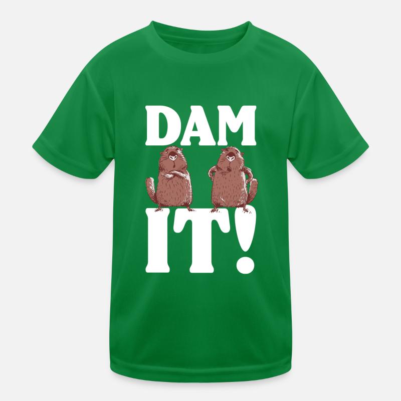 Barrage | Dessin de castor Dabbing T-shirt sport Enfant