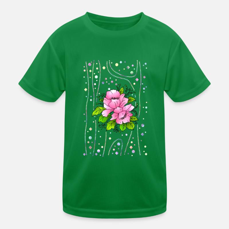 Blumen Kinder Funktions-T-Shirt