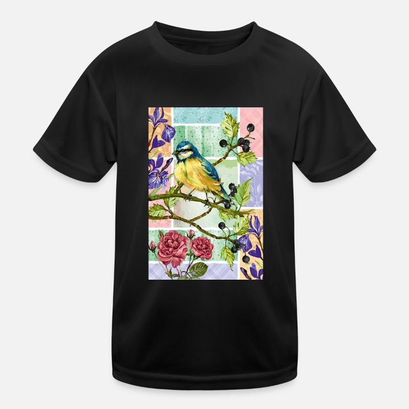 Colorful bird Kids Functional T-Shirt