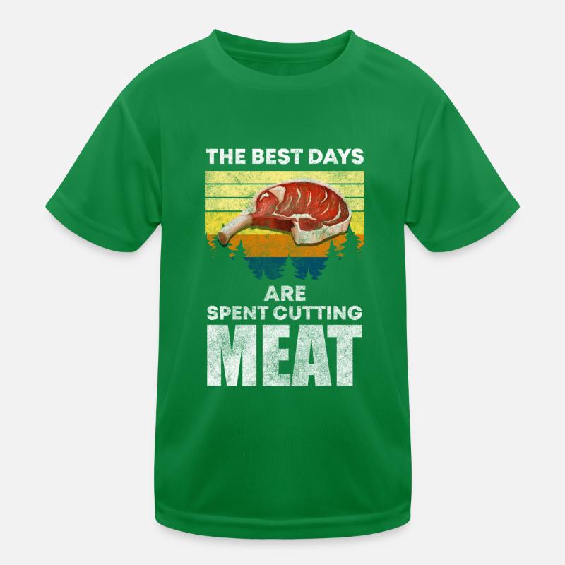 Metzger Fleisch Schwein Schlachtermesser Kinder Funktions-T-Shirt