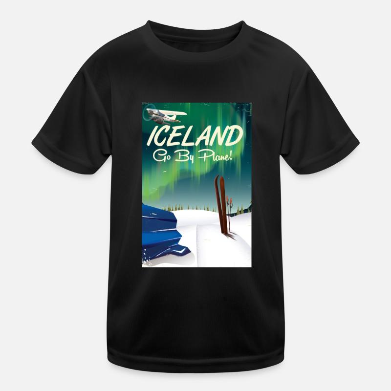 Islande Go By Plane Affiche de voyage de ski T-shirt sport Enfant