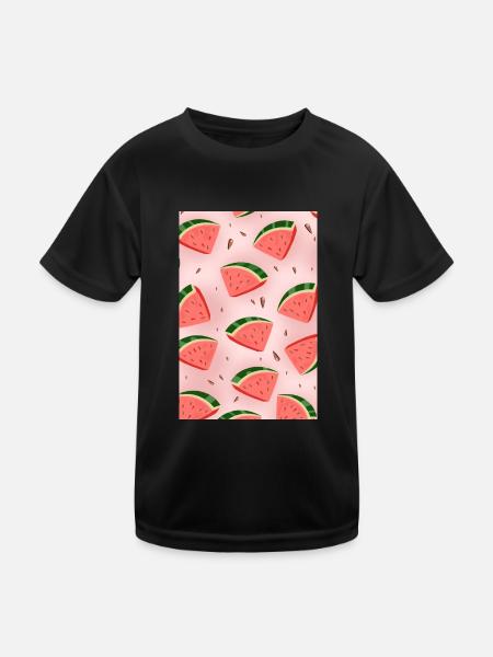 Watermelon slices - Kids Functional T-Shirt - black - Front