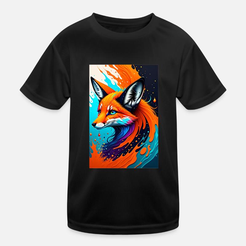 Art coloré Potrait Fox 1 T-shirt sport Enfant