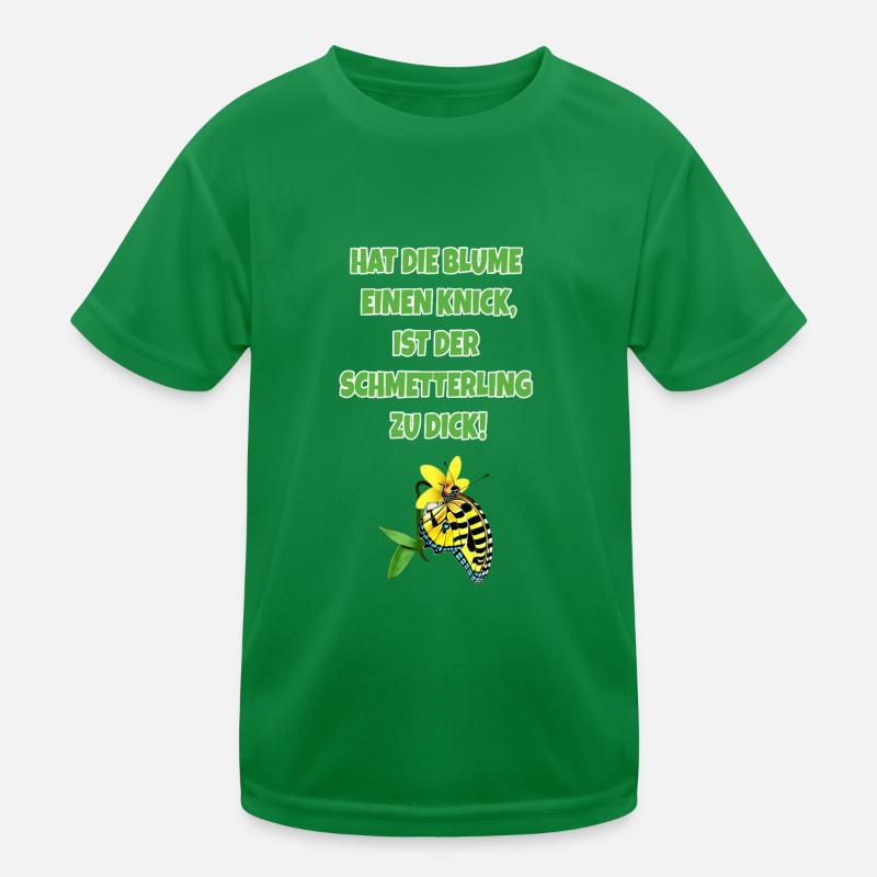 Hat die Blume einen Knick Schmetterling zu dick Kinder Funktions-T-Shirt