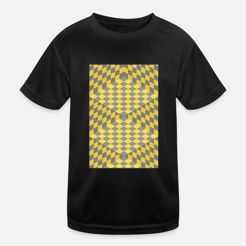 3D Chess Optical Illusion Kids Functional T-Shirt