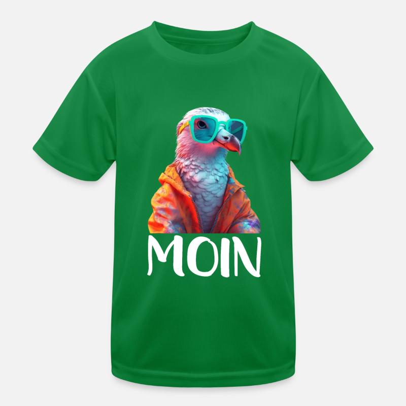 Möwe mit Sonnenbrille Moin Coole Möwen Seevogel Kinder Funktions-T-Shirt