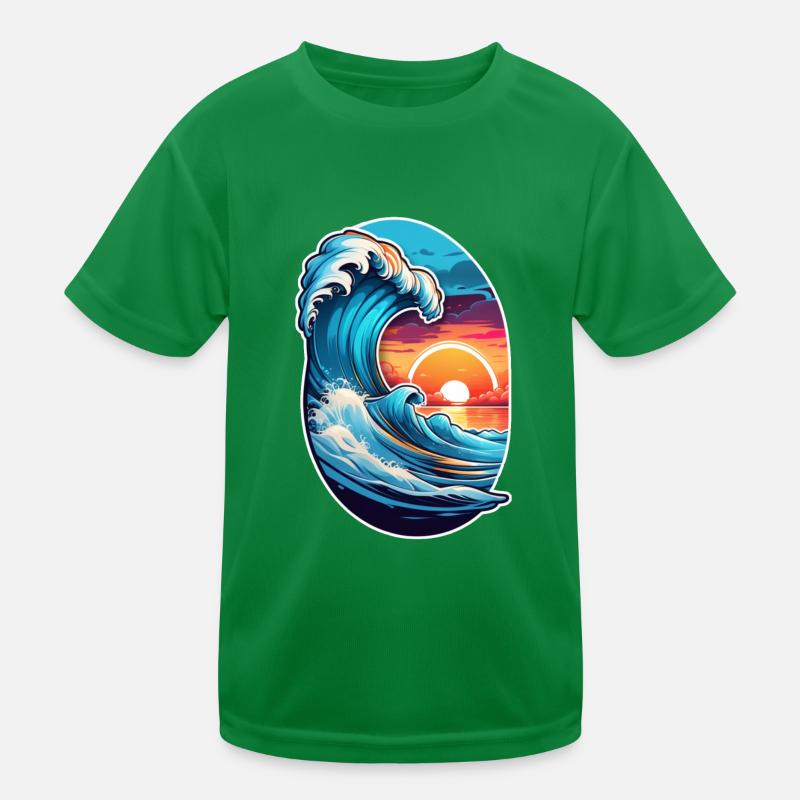 Wave - Sommer - Urlaub Kinder Funktions-T-Shirt
