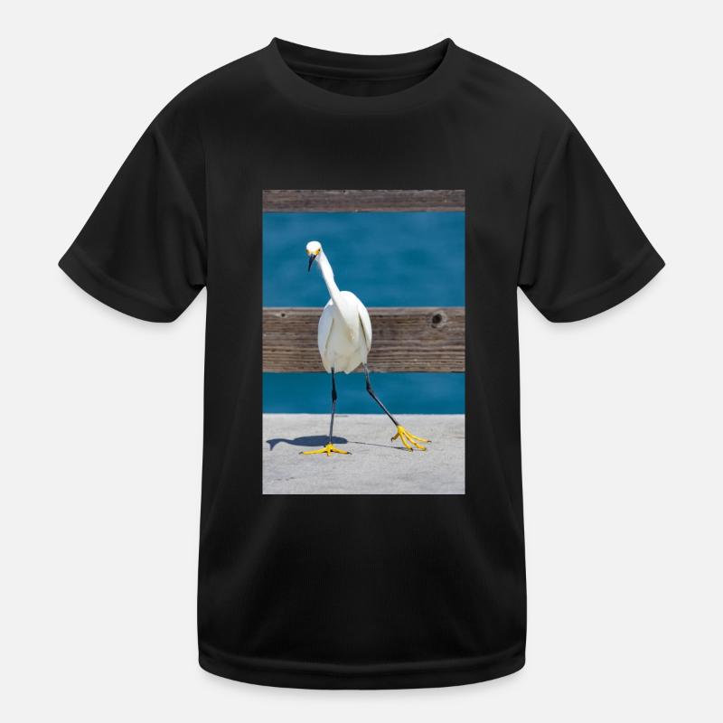 Snowy egret Kids Functional T-Shirt