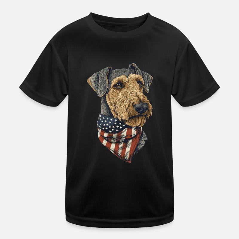 Airedale Terrier Kinder Funktions-T-Shirt