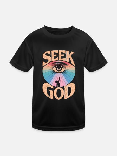 Seek God - Faithful Design - Kinder Funktions-T-Shirt - Schwarz