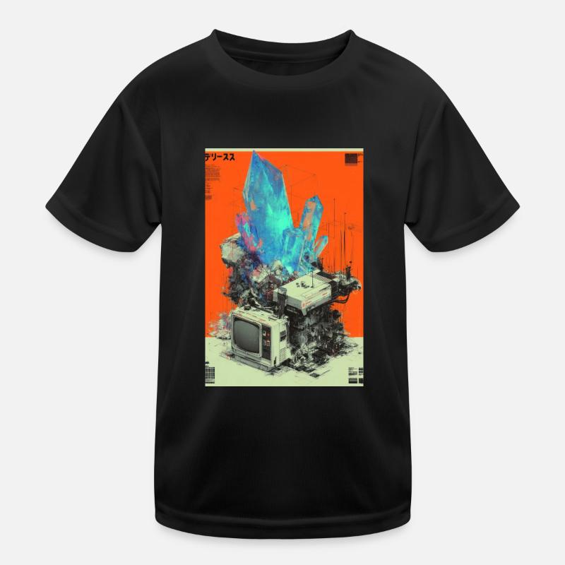 Retro Tech Crystal Fusion Kids Functional T-Shirt