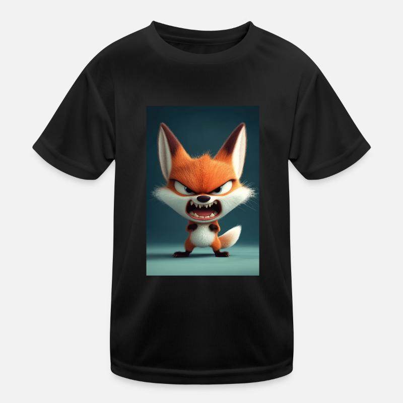 Furious Cartoon Fox Tantrum Kids Functional T-Shirt