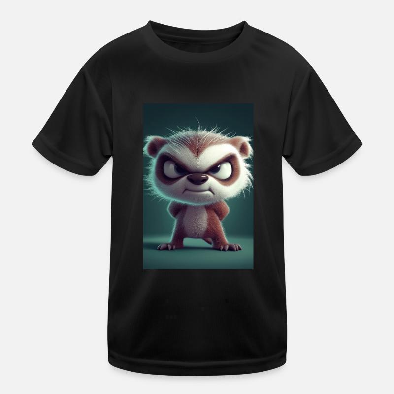 Grumpy Cartoon Sloth Attitude Kids Functional T-Shirt