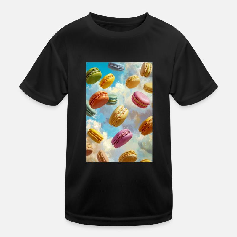 Bunte Macarons am Himmel Kinder Funktions-T-Shirt