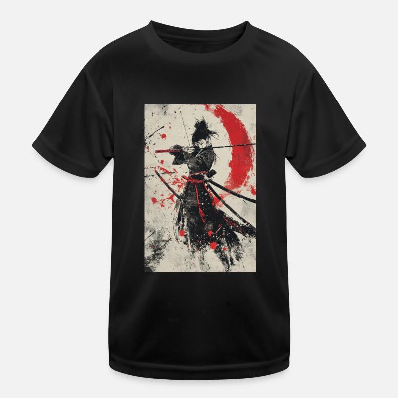 de samouraï en rouge et noir T-shirt sport Enfant