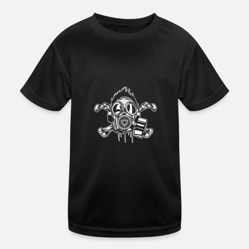 Crossbones gasmask Kids Functional T-Shirt