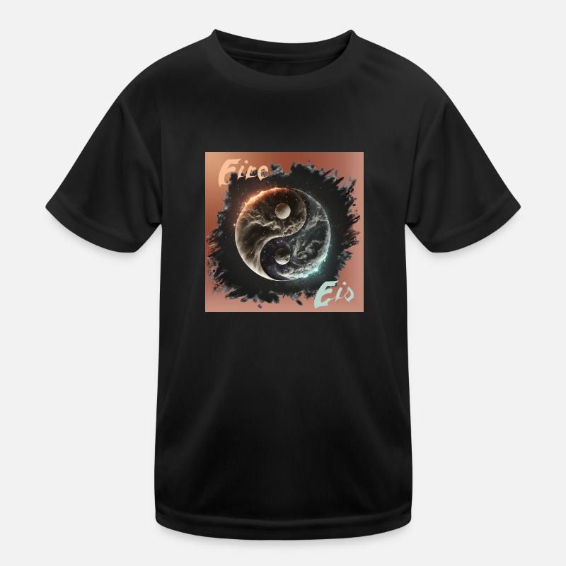 Fire & Eis Yin Yang – Balance der Elemente Kinder Funktions-T-Shirt