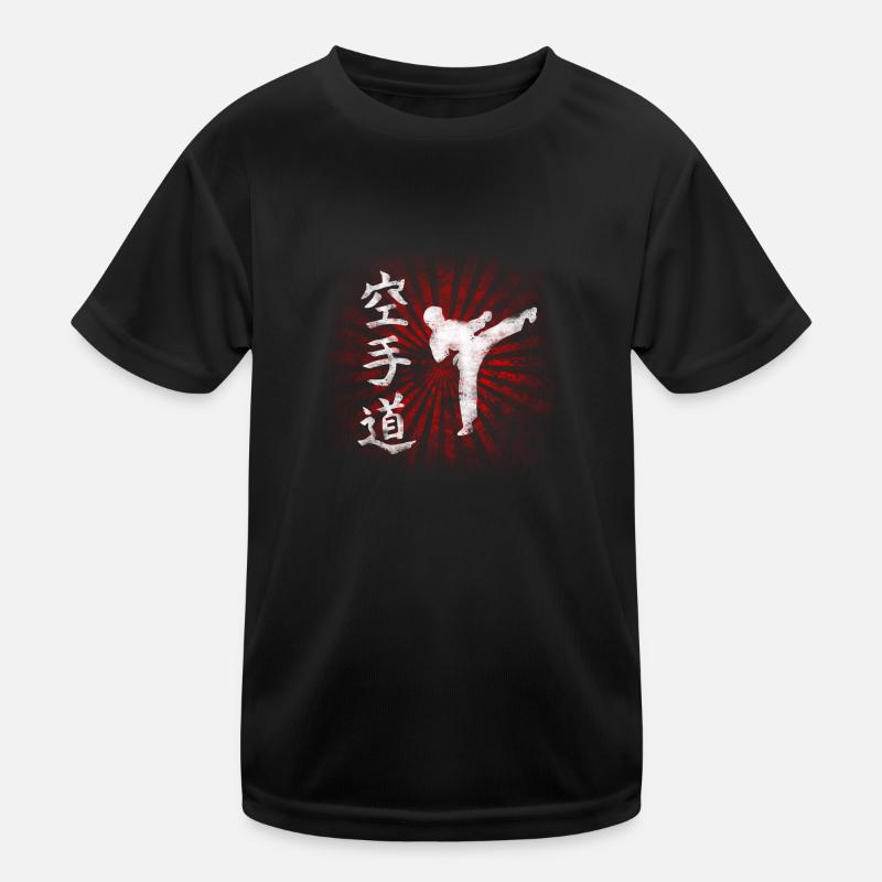 Karatédo - Kinder Funktions-T-Shirt - Schwarz